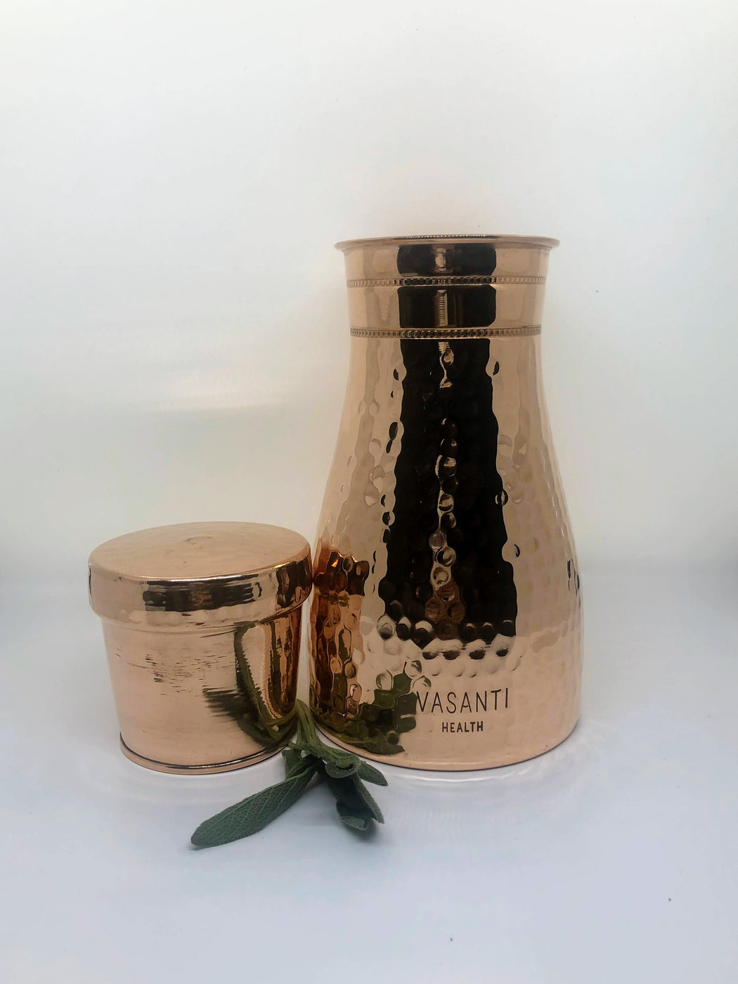 Bedside Copper Water Carafe (w/ inbuilt cup)