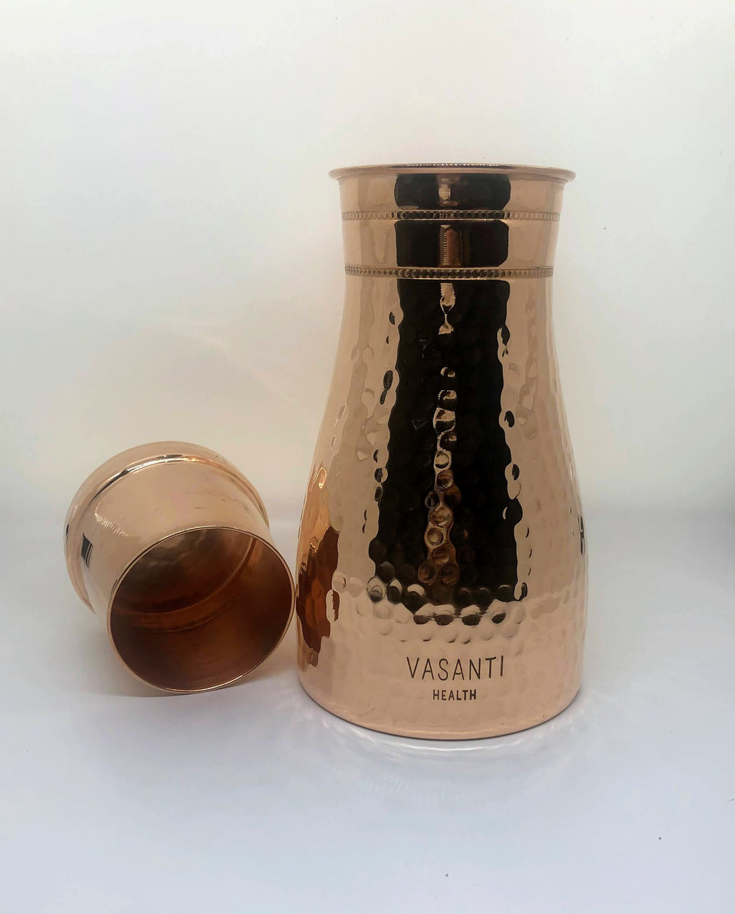 Bedside Copper Water Carafe (w/ inbuilt cup)