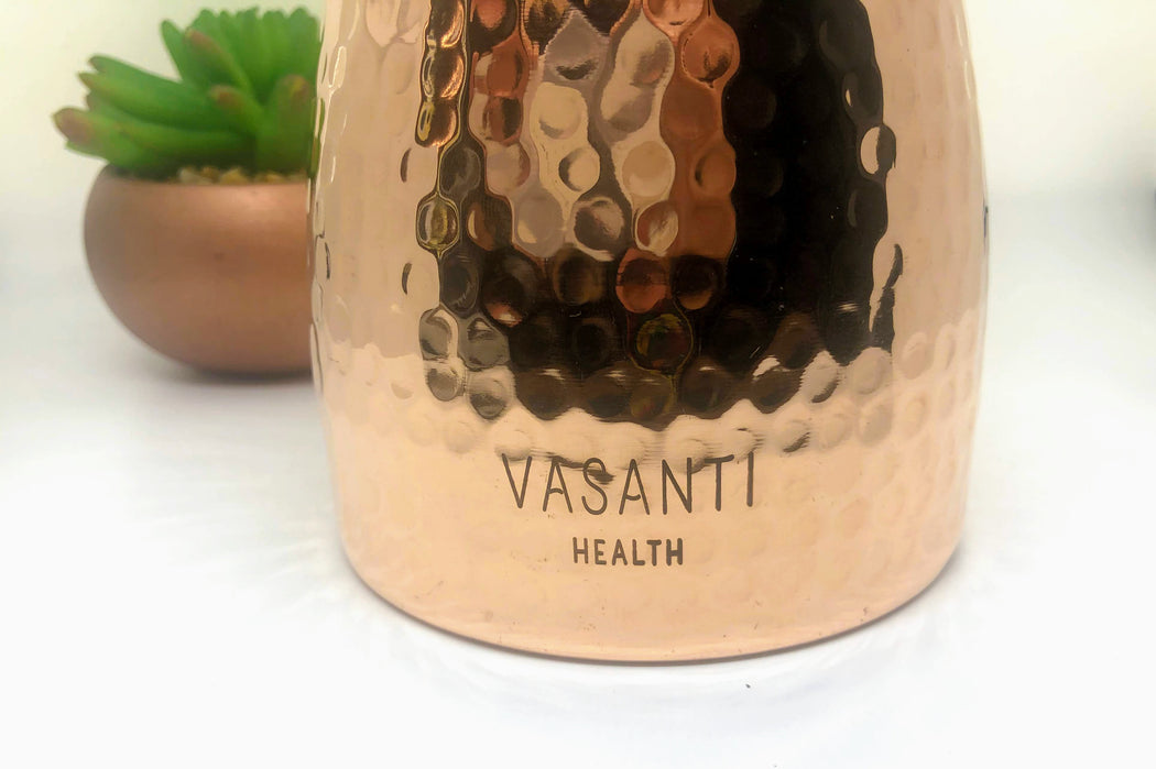 Bedside Copper Water Carafe (w/ inbuilt cup)